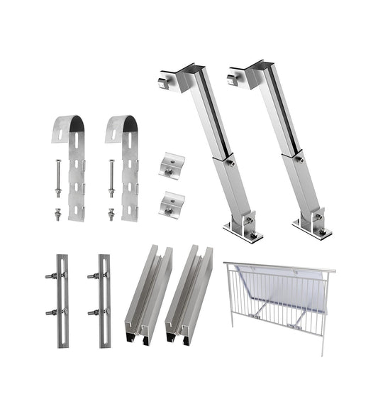 Support de fixation ARGENT pour kit solaire plug & play Balcon